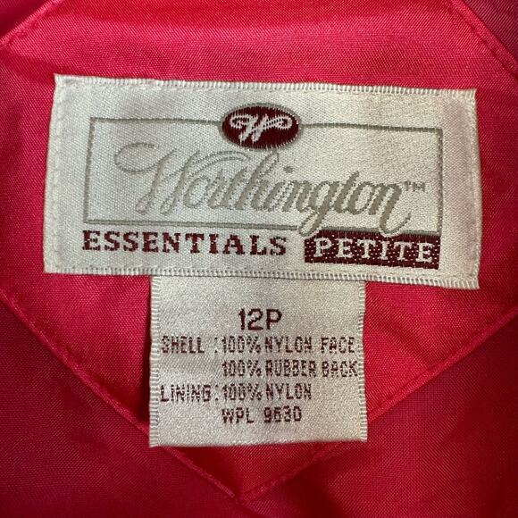Vintage Hot Pink Belted Trench Coat Belted Worthington Halloween Size 12 - Picture 3 of 8